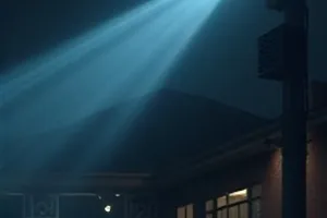 雨夜打字机里窗边老式打字机与半页稿纸的画面