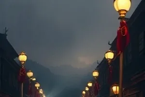 琥珀色的走廊里暖光长廊与旧木地板的场景
